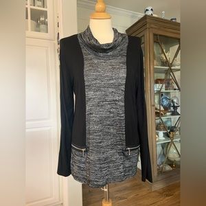 Chico’s Tunic Black & White Size 8 (Chicos Size 1)